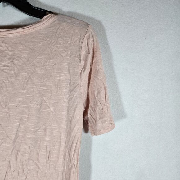 24/7 Maurices Shirt Women's Small Pink Short Sleeve Twist Front - Picture 9 of 11